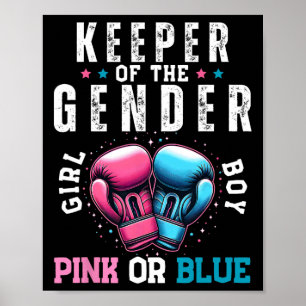 Funny Boxing Gender Reveal Keeper Of Gender Boxer  Poster