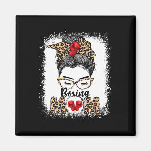 Funny Boxing Gloves Messy Bun Boxing Mom Magnet