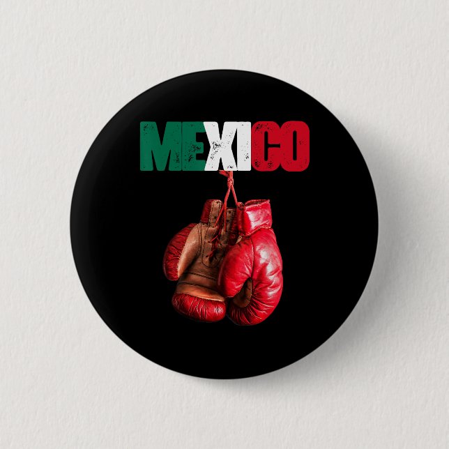 Funny Boxing - I Love Boxing Mexico  2 Inch Round Button (Front)