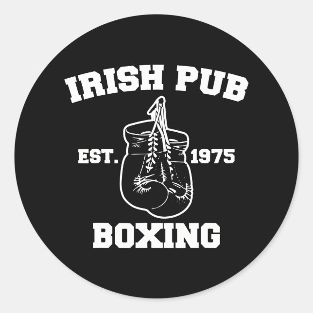 Funny Boxing Irish Pub Sport Happy Saint Patricks Classic Round Sticker (Front)