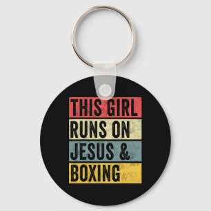 Funny Boxing Jesus Dogs And Boxing Kickboxing Figh Keychain