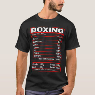 Funny Boxing Nutrition Facts Boxer  T-Shirt