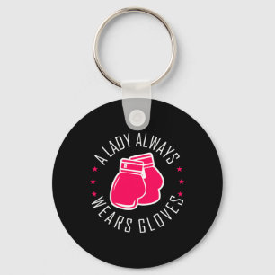 Funny Boxing Pink Gloves T Shirt Women Boxer  Keychain