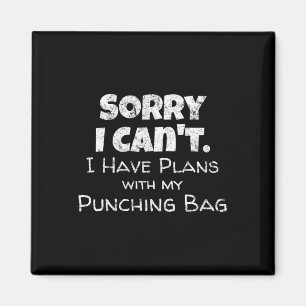 Funny Boxing Quote Design - Punching Bag Boxer Mem Magnet