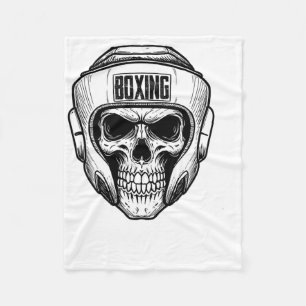Funny Boxing Retro Vintage Boxer Skull For Boxing Fleece Blanket