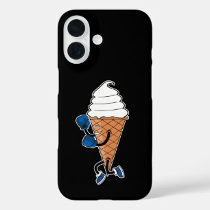 Funny Boxing Sports Ice Cream Cone Cartoon iPhone 16 Case