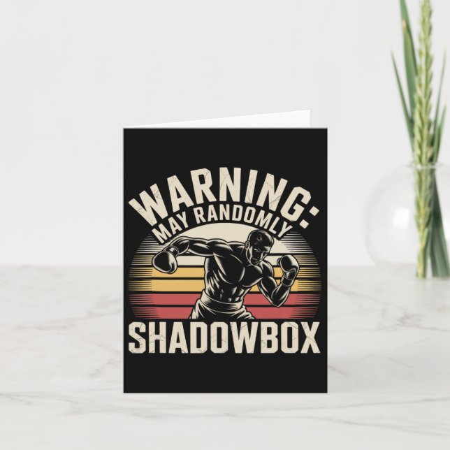 Funny Boxing Warning I Shadowbox Daily Shadowboxin Card (Front)