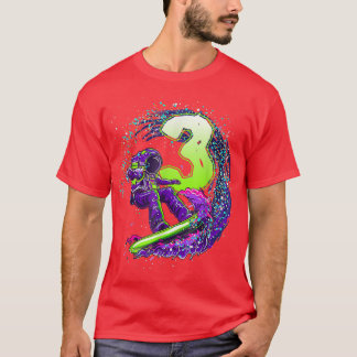 Funny Boy 3rd Birthday Astronaut Outer Space Surfe T-Shirt
