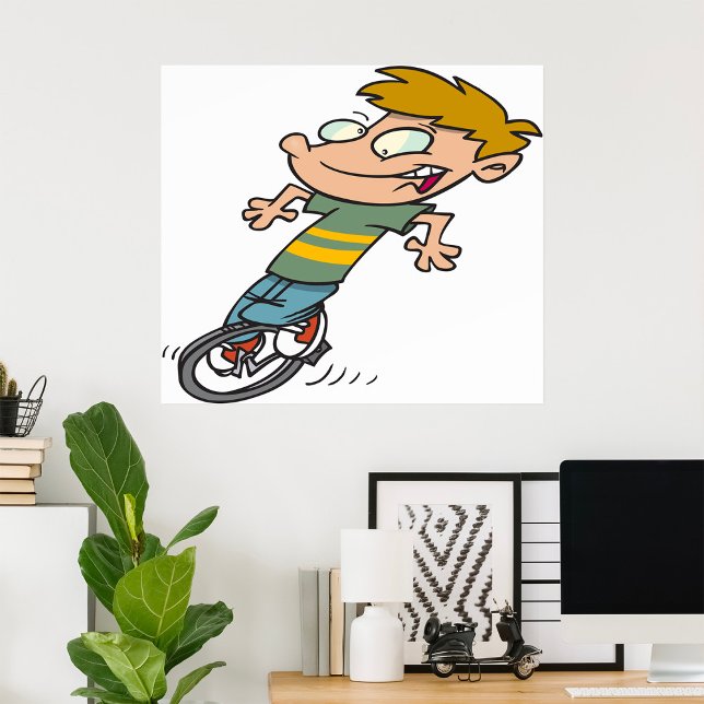 Funny Boy Riding Unicycle Poster (Creator Uploaded)