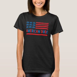 Funny Boys American Dude 4th Of July Kids T-Shirt