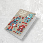 Funny Boys Birthday Card with Retro Robots<br><div class="desc">Create a personalized birthday card for a special birthday boy. This card is ready to be personalized with your own custom text on the front and on the inside. The message on the front reads: IT'S YOUR BIRTHDAY, NAME! And the message on the inside reads: SO, GO NUTS! HAPPY BIRTHDAY!...</div>