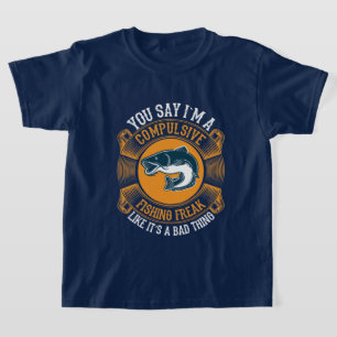 Funny boys fishing word art T-Shirt