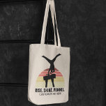 Funny Boys Gymnastics Eat Sleep Pommel Horse Tote Bag<br><div class="desc">This cool boys gymnastics tote bag features a male gymnast in a handstand on a pommel horse in front of a beautiful sunset. The funny quote reads RISE SHINE POMMEL. Customize with a kids name or gym.</div>