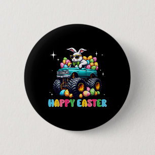 Funny Boys Happy Easter Monster Truck Easter Eggs  2 Inch Round Button