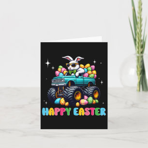 Funny Boys Happy Easter Monster Truck Easter Eggs  Card