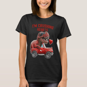 Funny Boys Kids Valentines Day Dino Trex Monster T-Shirt