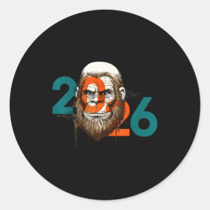Funny Boys Nye Outfit, Mens Fireworks Bigfoot Happ Classic Round Sticker