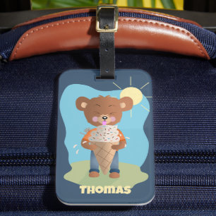 Funny Brain Freeze Kid Personalized Luggage Tag