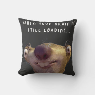 Funny Brain Loading Meme – Relatable Humorous Art Throw Pillow