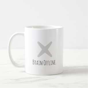 Funny "Brain Offline" Modern Typography Introvert Coffee Mug