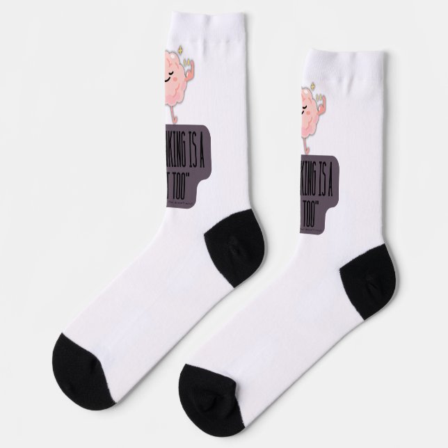 Funny Brain Power Apparel for Overthinkers  Socks (Left)
