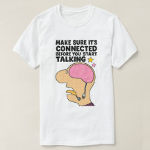 "Funny Brain with Disconnected Wire – Think Before