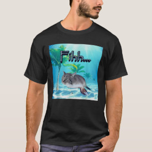 funny brainrot gen z humor cat meme fihh cat fish  T-Shirt