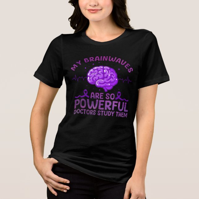 Funny Brainwaves Epilepsy Awareness Gift Tri-Blend Shirt (Front)