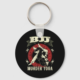 Funny Brazilian Jiu Jitsu BJJ Murder Yoga Keychain