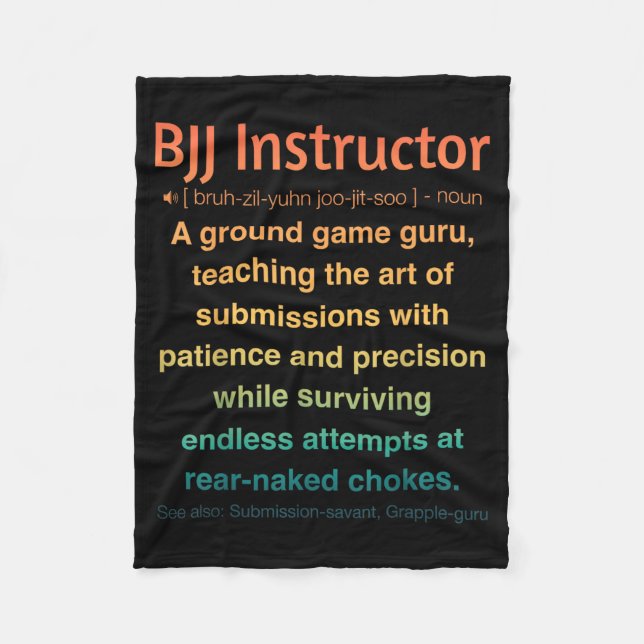 Funny Brazilian Jiu-Jitsu Fleece Blanket (Front)