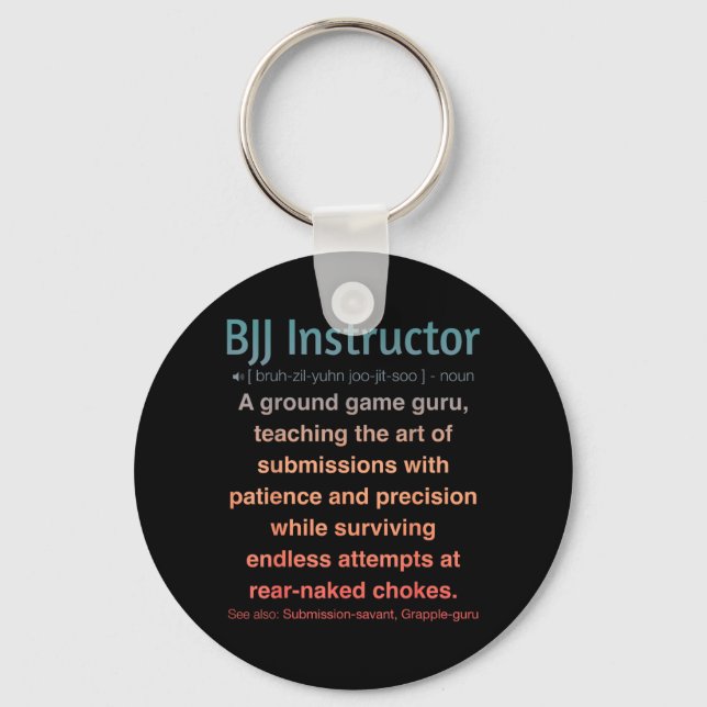 Funny Brazilian Jiu-Jitsu Keychain (Front)