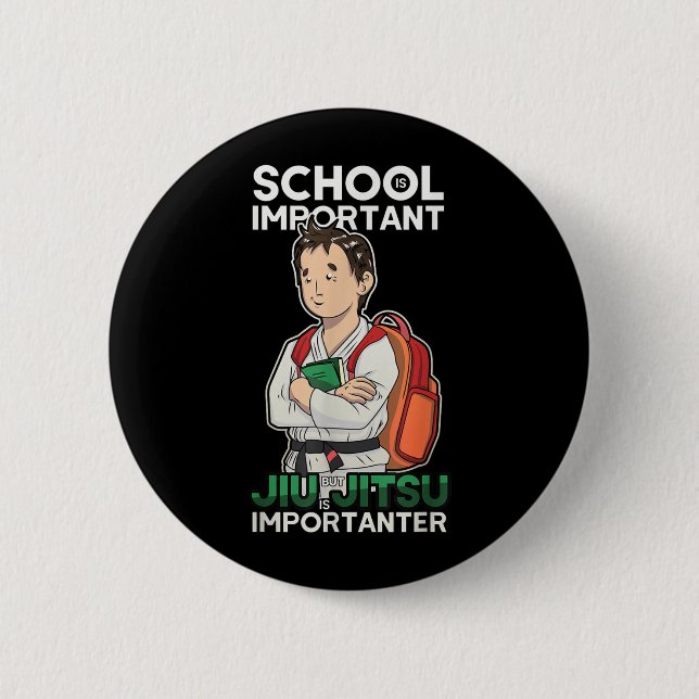 Funny Brazilian Jiu Jitsu Kid 2 Inch Round Button (Front)