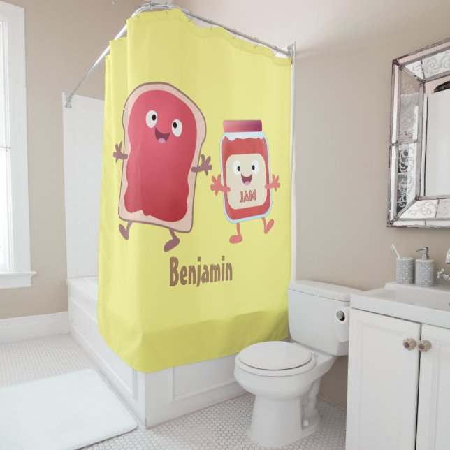 Funny bread and jam cartoon characters (In Situ)