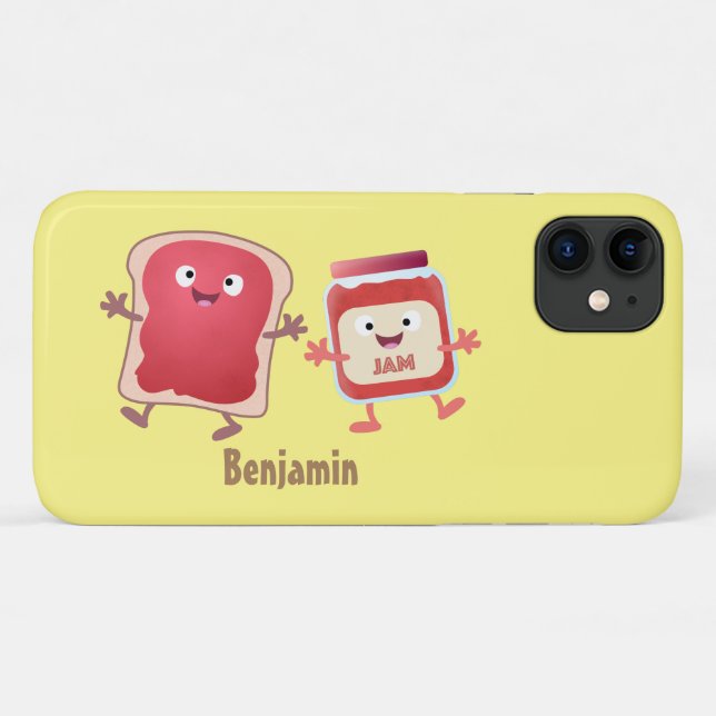 Funny bread and jam cartoon characters Case-Mate iPhone case (Back (Horizontal))