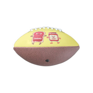 Funny bread and jam cartoon characters football