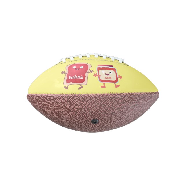 Funny bread and jam cartoon characters football (Rotated 270)