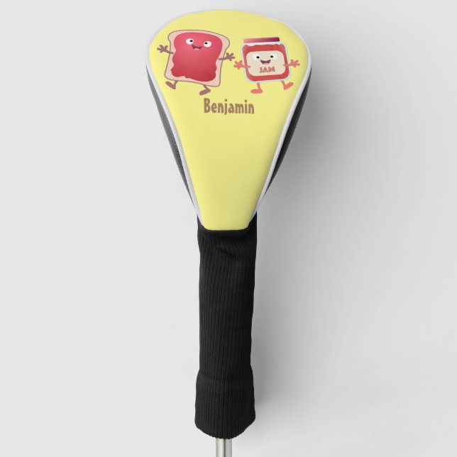Funny bread and jam cartoon characters golf head cover (Front)