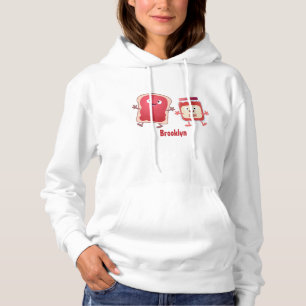 Funny bread and jam cartoon characters  hoodie