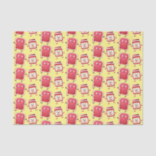 Funny bread and jam cartoon characters tissue paper