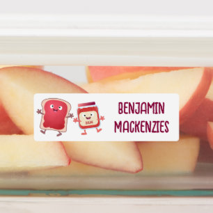 Funny bread and jam cartoon personalized