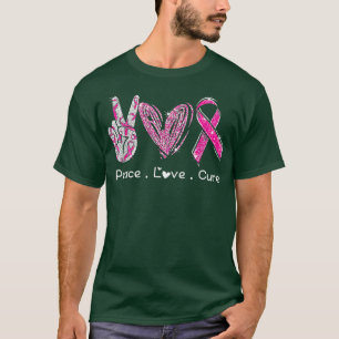 Funny Breast Cancer Awareness Costume Pink Peace L T-Shirt