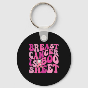 Funny Breast Cancer Is Boo Sheet Ghost Pink Ribbon Keychain