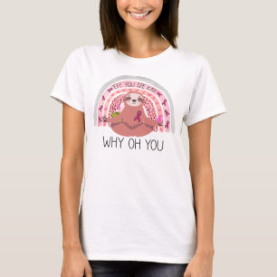 funny breast cancer sloth warrior yoga shirt