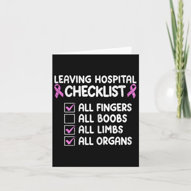 Funny Breast Cancer Survivor Masectomy 1  Card (Front)