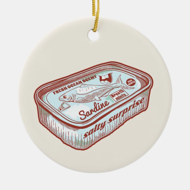 Funny breath mints ceramic ornament (Front)