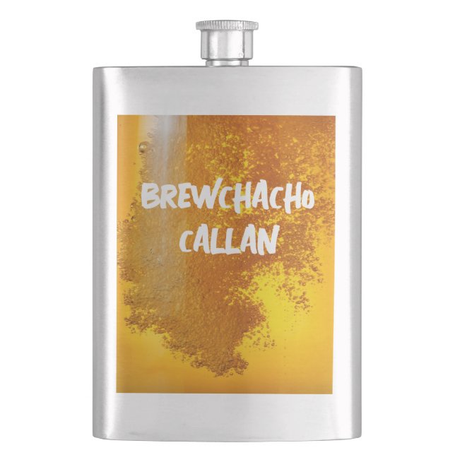 Funny Brewchacho Hip Flask (Front)