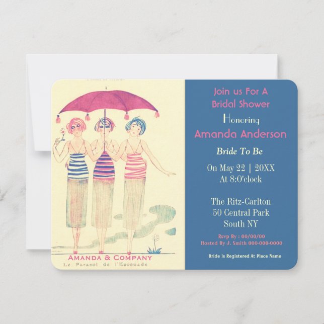 Funny bride and her woman friends invitation (Front)
