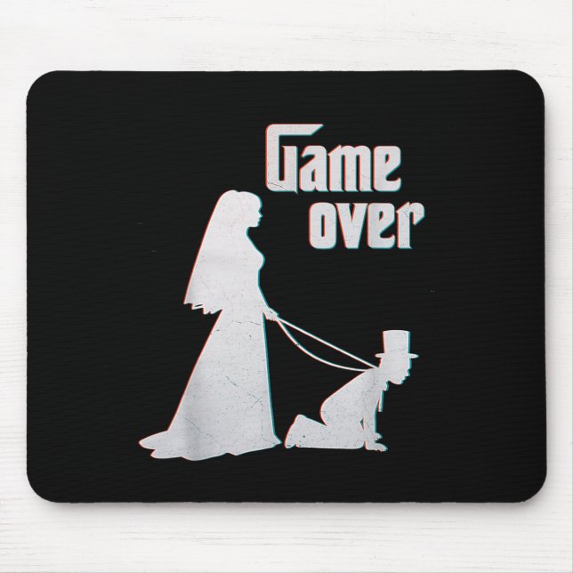 Funny Bride Groom Wedding Bachelor Bachelorette Ga Mouse Pad (Front)
