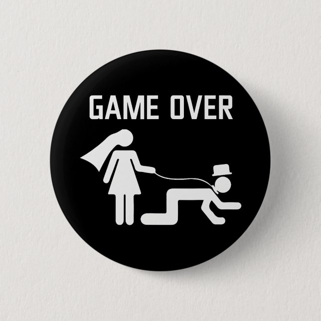 Funny Bride Groom Wedding Bachelor Bachelorette Pa 2 Inch Round Button (Front)