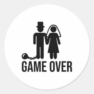 Funny Bride Groom Wedding Bachelor Bachelorette Pa Classic Round Sticker